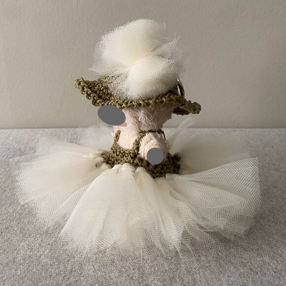 Handmade Crochet Green Cream Princess Tutu for 17cm Doll 2-Piece Set - Picture 2 of 6
